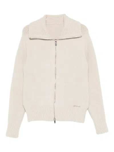 Jacquemus Zip-collar Cardigan In Neutral