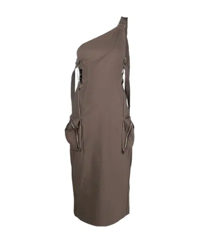 Jacquemus Zip-detail Midi Dress In Green