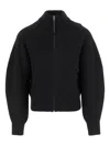 Jacquemus Zip-front Merino-wool Cardigan In Black