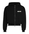 Jacquemus The Gros Grain Zip-up Hooded Sweatshirt In Black
