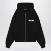 Jacquemus Le Hoodie Gros Grain Zip-up Sweatshirt In Black