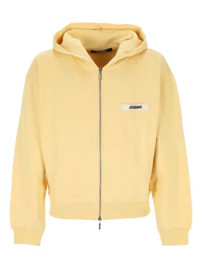 Jacquemus Zip-up Hoodie In Yellow