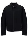 Jacquemus Zip-up Jacket With Tonal Logo Embroidery In Black