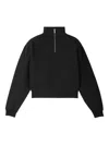 Jacquemus Gros Grain Zip-up Turtleneck Sweatshirt In Black