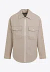 Jacquemus Mountain Jacket With Buttoned Cuffs And Pockets In Beige
