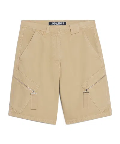 Jacquemus Zipped Cargo Shorts In Brown