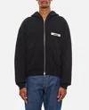 Jacquemus The Gros Grain Zip-up Hooded Sweatshirt In Black
