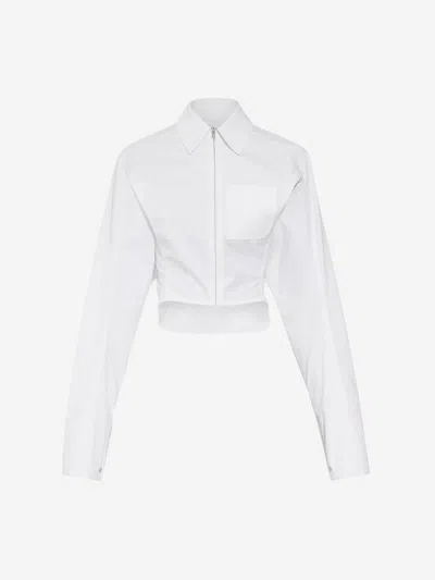 Jacquemus Shirt Le Chemise Mirada In White Cotton With Zipper