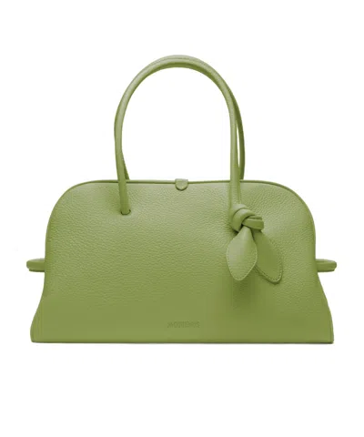 Jacquemus Zipper Opening And Closing Bowling Bag In Green