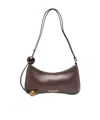 Jacquemus Womens Le Bisou Perle Leather Shoulder Bag Medium Brown In Brown