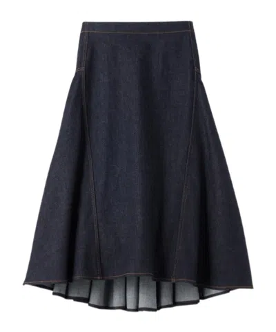 Jacquemus Zippered Denim Skirt In Black