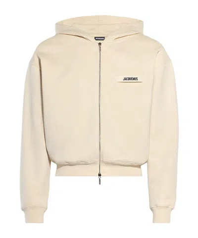 Jacquemus Zippered Hoodie In Nude