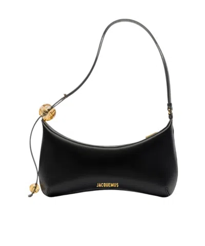 Jacquemus Zippered Shoulder Bag In Black