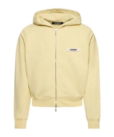 Jacquemus Le Hoodie Zip In Yellow