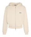 Jacquemus Grosgrain-trimmed Zippered Hoodie With Logo Detail