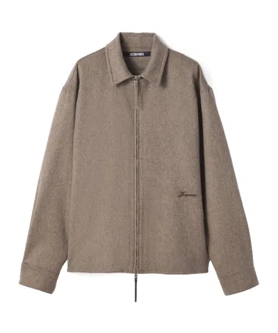 Jacquemus Zip-up Jacket In Brown