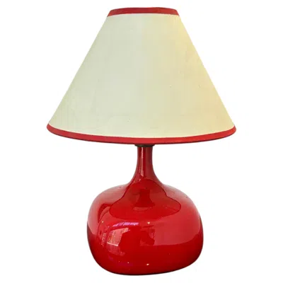 Pre-owned Jacques And Dani Ruelland Beautiful Red Jacques Et Dani Ruelland Lamp