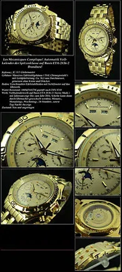 Pre-owned Jacques Cantani Jc-513 Automatic Men's Watch Eta 2836 Swiss Made, Kalender-modul