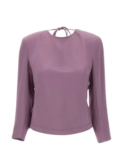 Jacques Draped Open-back Blouse In Pink