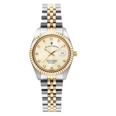 Jacques Du Manoir Gold / Silver  Ladies Inspiration Duotone Watch With Gold Dial