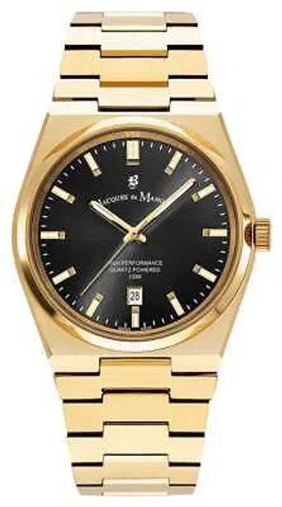 Pre-owned Jacques Du Manoir Horizon Quartz (41mm) Black Dial / Gold-tone Stainless