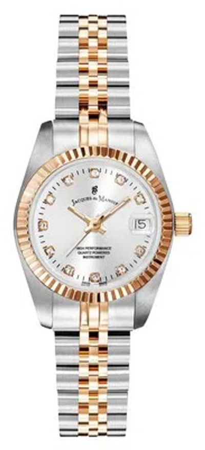 Pre-owned Jacques Du Manoir Inspiration Crystal (26mm) Silver Dial / Two-tone Nro.24 Watch