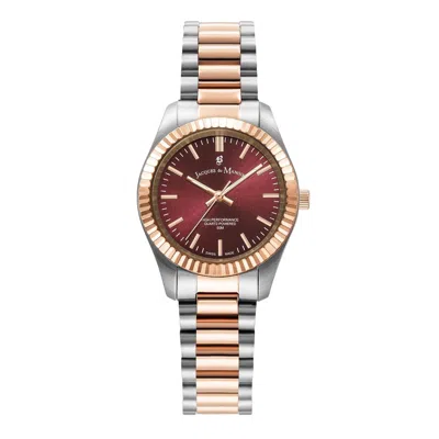 Jacques Du Manoir Silver / Rose Gold  Ladies Inspiration Prime Rose Gold Tone & Stainless Steel Watch In Silver/rose Gold