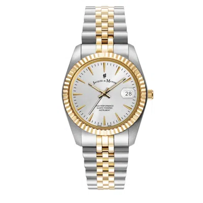 Jacques Du Manoir Women's Gold / Silver  Gents Duotone Watch Inspiration Classic In White