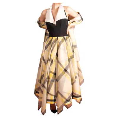 Pre-owned Jacques Fath Dress By Tom Van Lingen Summer 1993 In Beige
