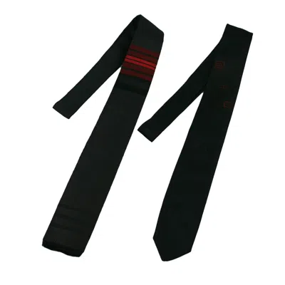 Pre-owned Jacques Fath Pair Of  Skinny Ties In Black