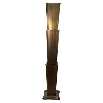 Pre-owned Jacques Garcia Grand Torchere Floor Lamp By  For Baker Furniture In Gold