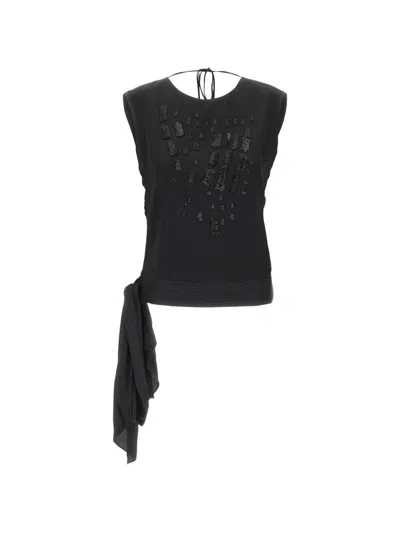 Jacques Jewel-embroidered Top In Black