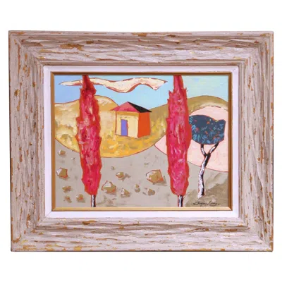 Pre-owned Jacques Lamy Late 20th Century French Landscape Painting By  In Frame In Sand