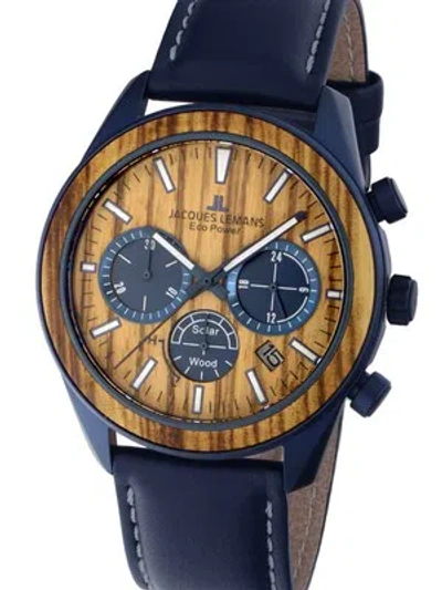 Pre-owned Jacques Lemans 1-2115n Eco Power Solar Chronograph Mens Watch