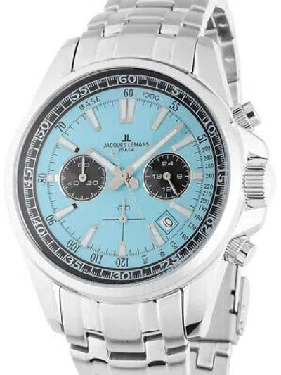 Pre-owned Jacques Lemans 1-2117zb Liverpool Mens Chronograph 44mm 20atm