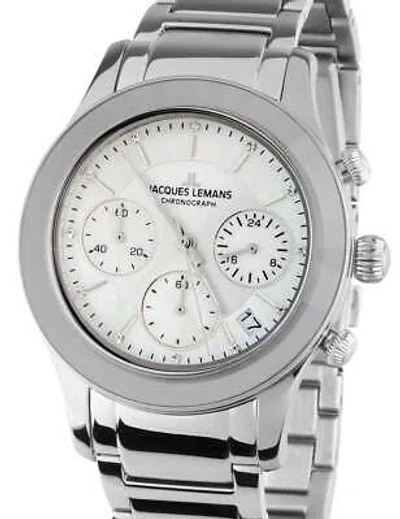 Pre-owned Jacques Lemans 1-2151f Venice Ladies Watch Chronograph 38mm 5atm