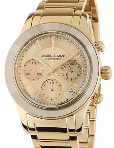 Pre-owned Jacques Lemans 1-2151h Venice Ladies Watch Chronograph 38mm 5atm