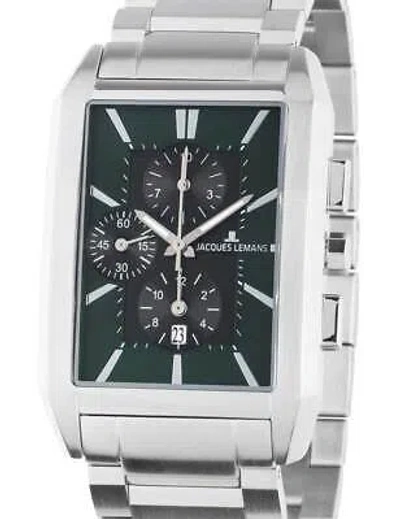 Pre-owned Jacques Lemans 1-2161l Torino Squarer Mens Chronograph 34mm 5atm