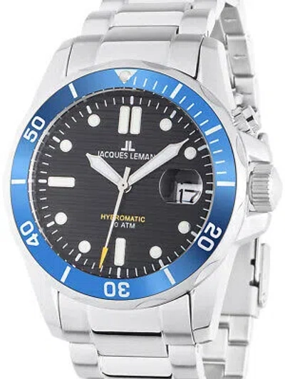 Pre-owned Jacques Lemans 1-2170j Hybromatic Diver Mens Watch 41mm 20atm
