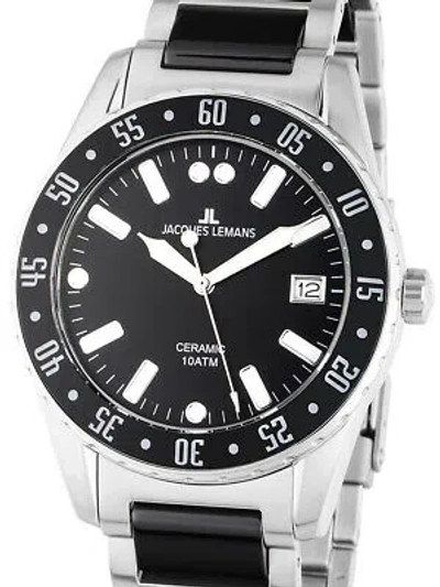Pre-owned Jacques Lemans 42-10a Liverpool Ceramic Mens Watch 42mm 10atm