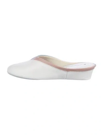 Pre-owned Jacques Levine Leather Mules In White