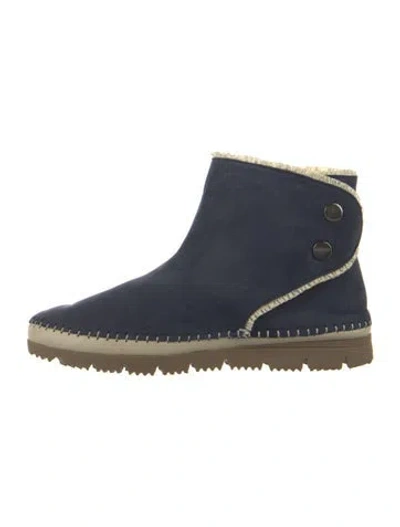 Pre-owned Jacques Levine Suede Boots In Blue