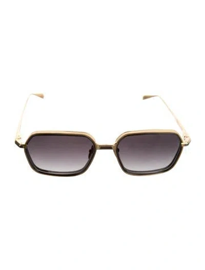 Pre-owned Jacques Marie Mage Admiral Square Sunglasses In Gold