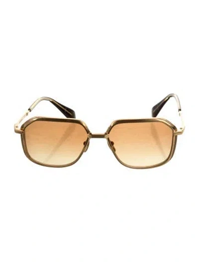 Pre-owned Jacques Marie Mage Aida Square Sunglasses In Gold
