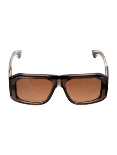 Pre-owned Jacques Marie Mage Alfie Square Sunglasses In Black