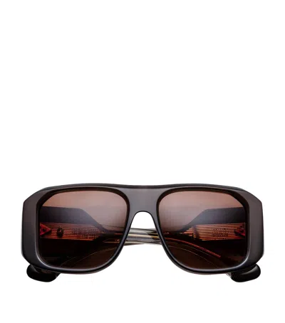 Jacques Marie Mage Alfie Square Sunglasses In Brown