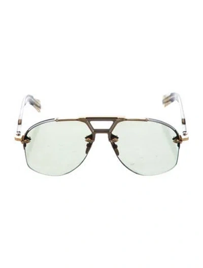 Pre-owned Jacques Marie Mage Alta Aviator Sunglasses In Black/gold