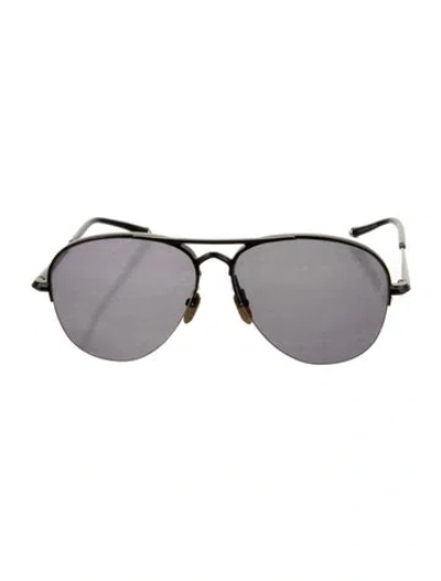 Pre-owned Jacques Marie Mage Amelia Aviator Sunglasses In Black