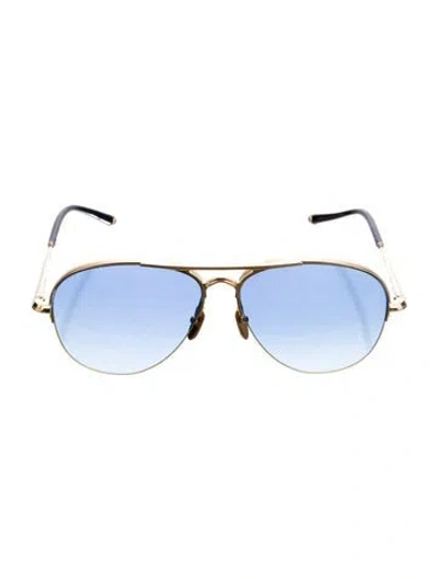 Pre-owned Jacques Marie Mage Amelia Aviator Sunglasses In Gold