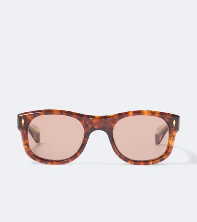 Jacques Marie Mage Amilcar Square Sunglasses In Brown